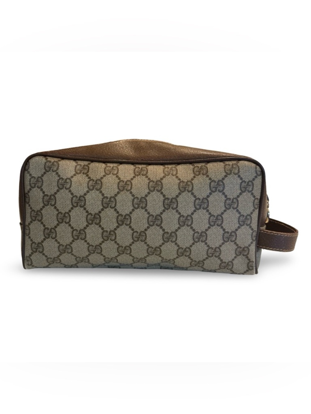 Gucci Brown and Beige GG Supreme Canvas Toiletry Bag - Picture 3 of 12